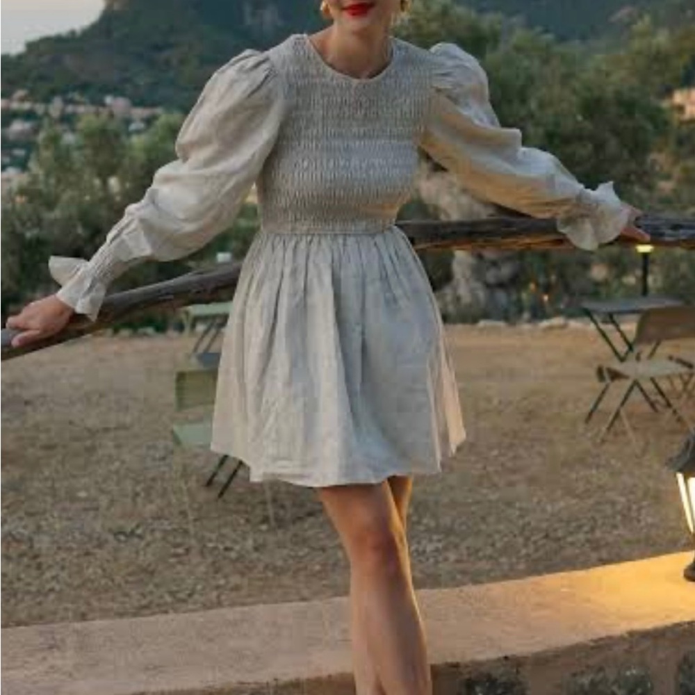 DISSH Kennedy Natural Linen Mini Dress.